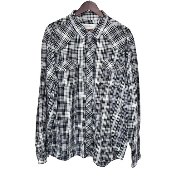 WindRiver Black & Grey Plaid Button Down Shirt Size 2X - Picture 1 of 8